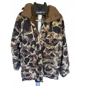 Columbia 2-in-1 Hunting Jacket Mens M Duck Zip-In Liner Game Bag Ammo Loops OMNI